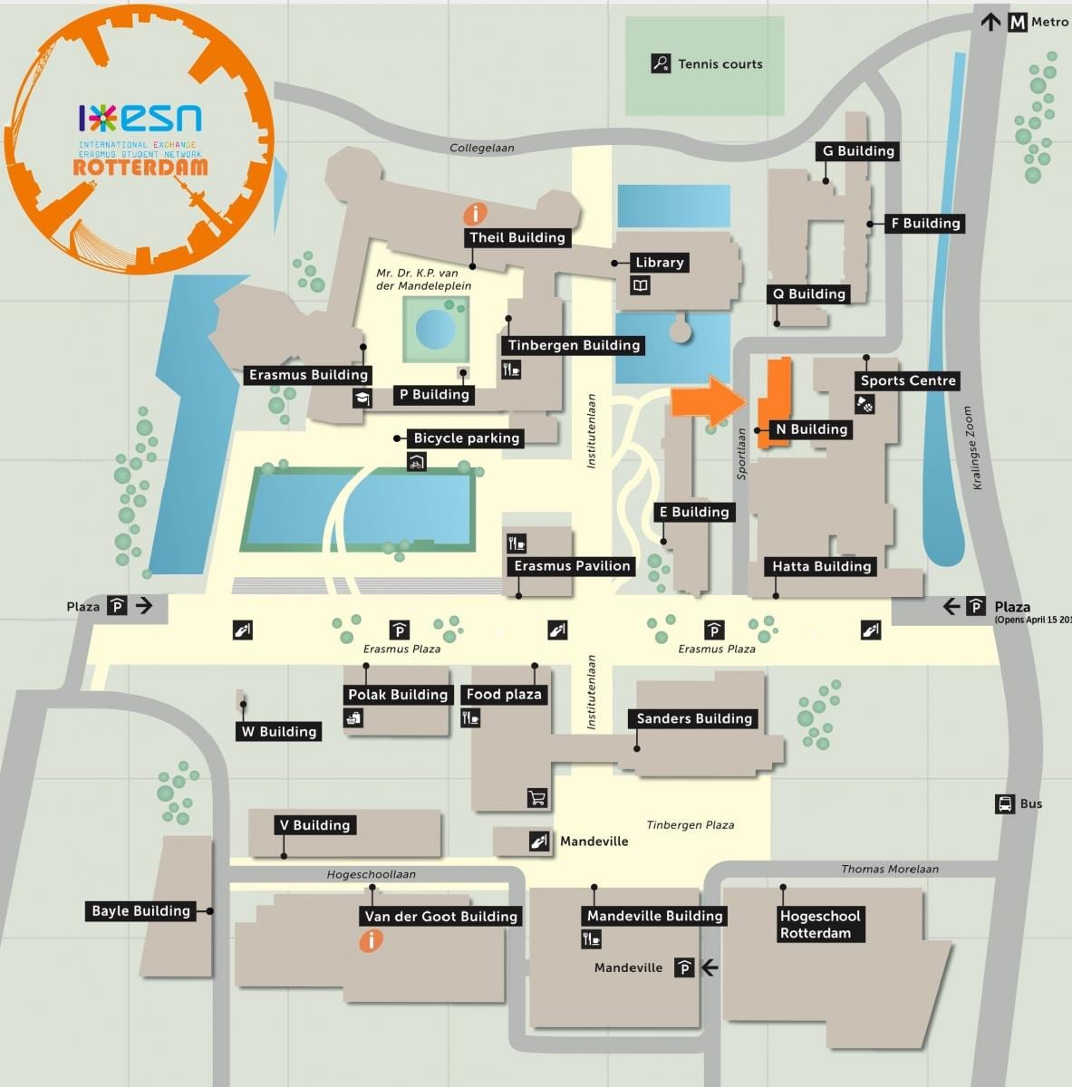 Carte de l'université erasmus de Rotterdam 