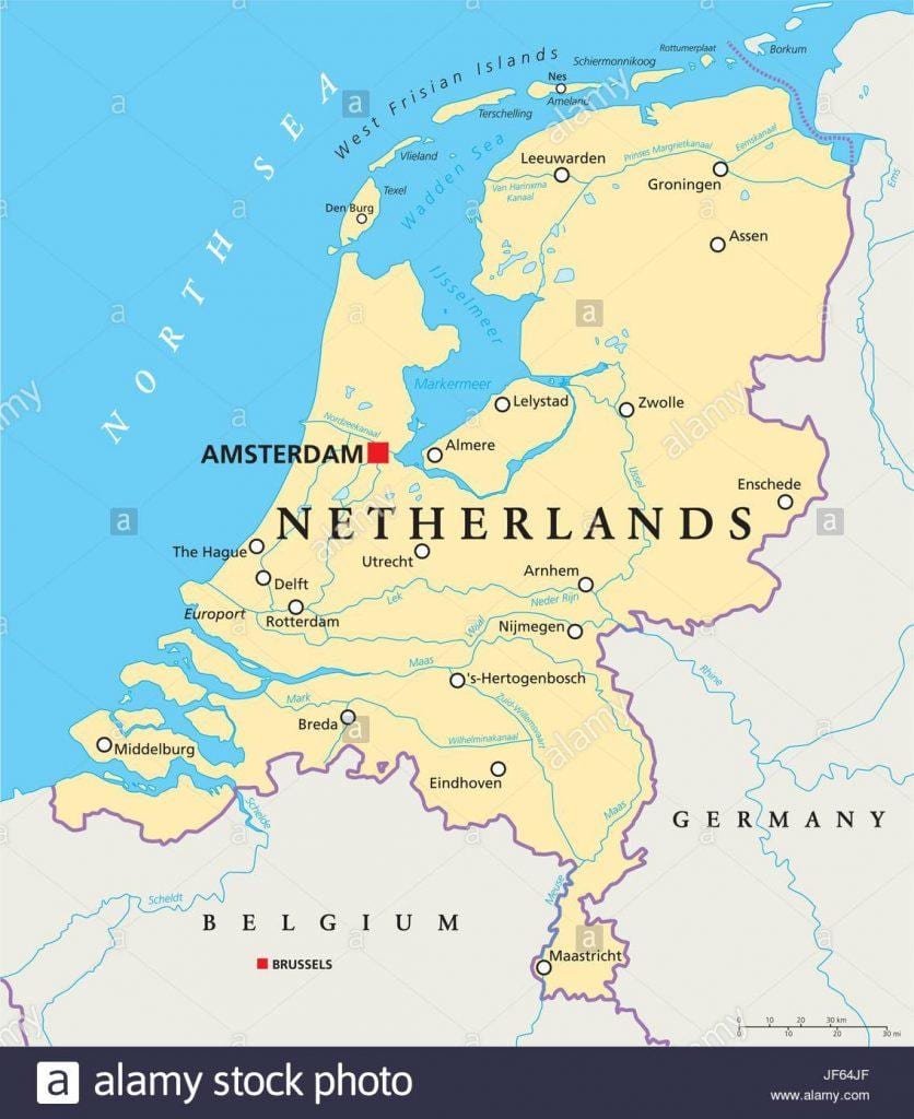 La carte de Rotterdam et d'amsterdam