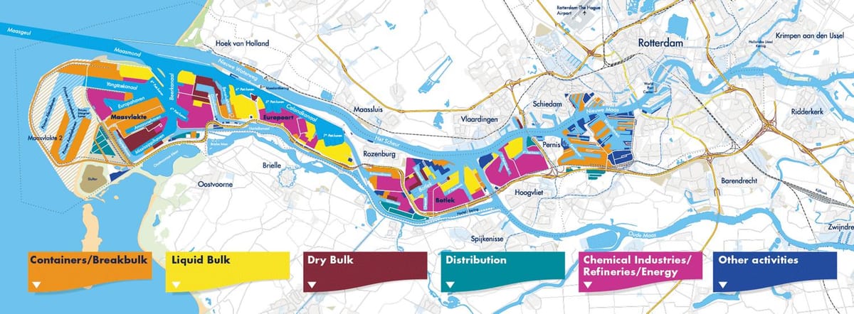 Carte du port de Rotterdam 