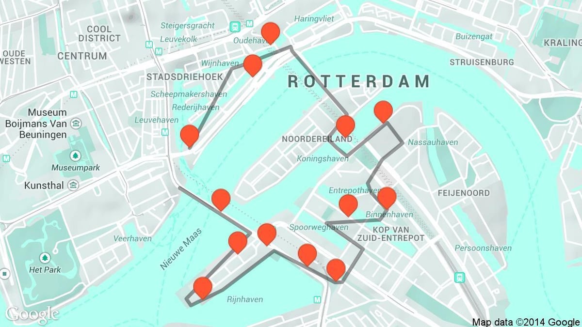 La carte de Rotterdam, l'architecture 
