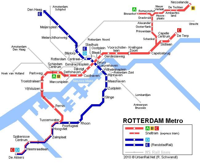 ret Rotterdam tram carte
