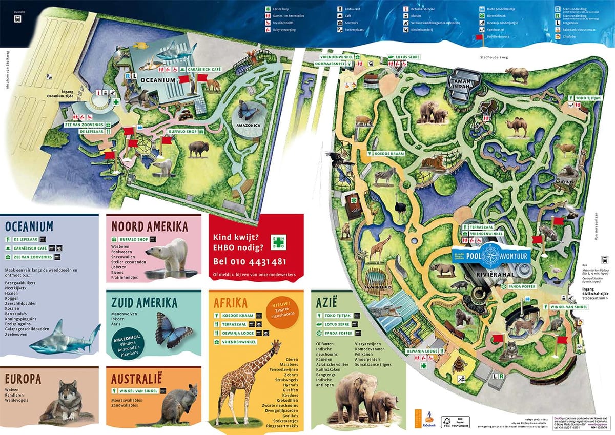 Carte du zoo de Rotterdam 